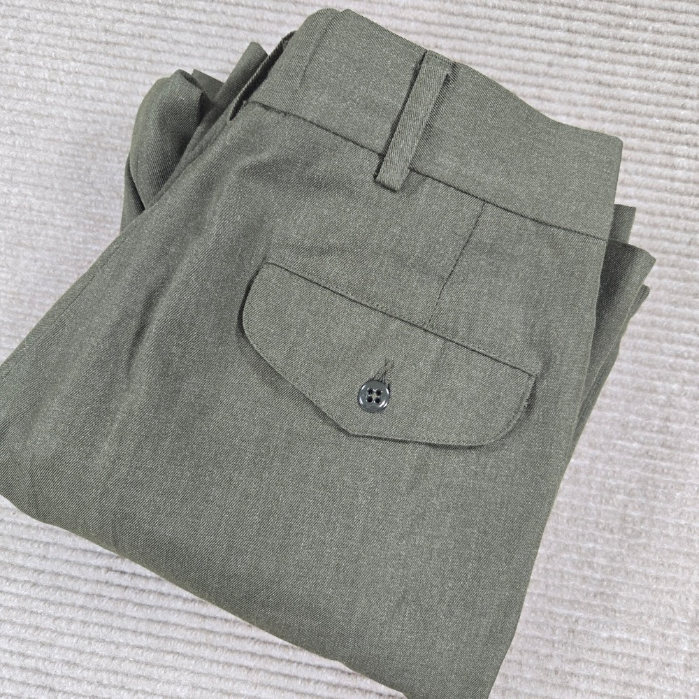 Coates Brothers Men 31R Green Military Marine Corp USMC Poly Wool Dress Trousers